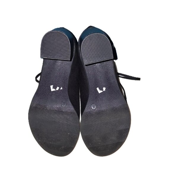 Old Navy Black Faux Suede Lace-Up Open-Toe Booties | Back Zip | 3” Heel | Size 8 - Picture 9 of 9